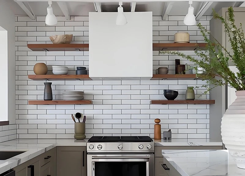 kitchen cabinet open shelf